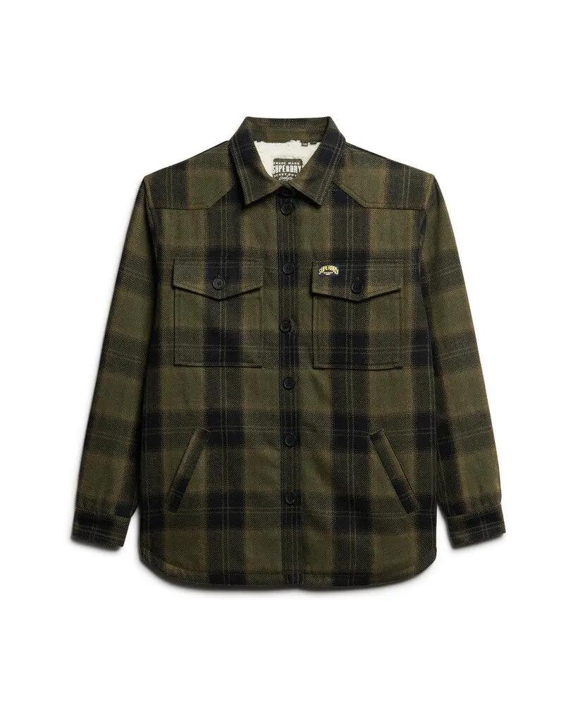 superdry Borg Check Overshirt z podszyciem borg 7/7