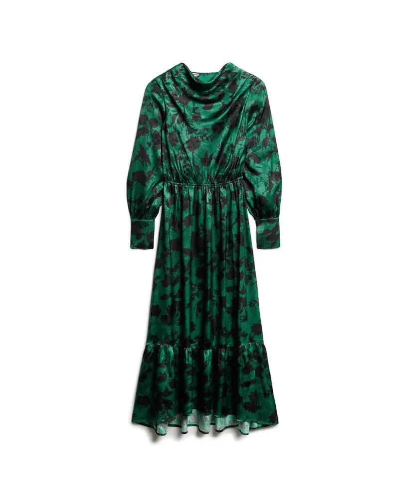 superdry Vestido maxi jacquard com decote drapeado 7/7