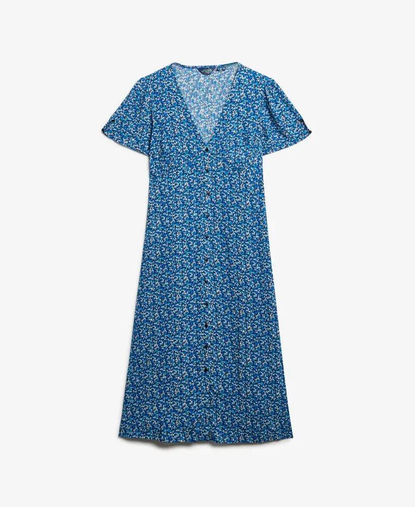 superdry Vestido midi com botões e padrão floral 7/7