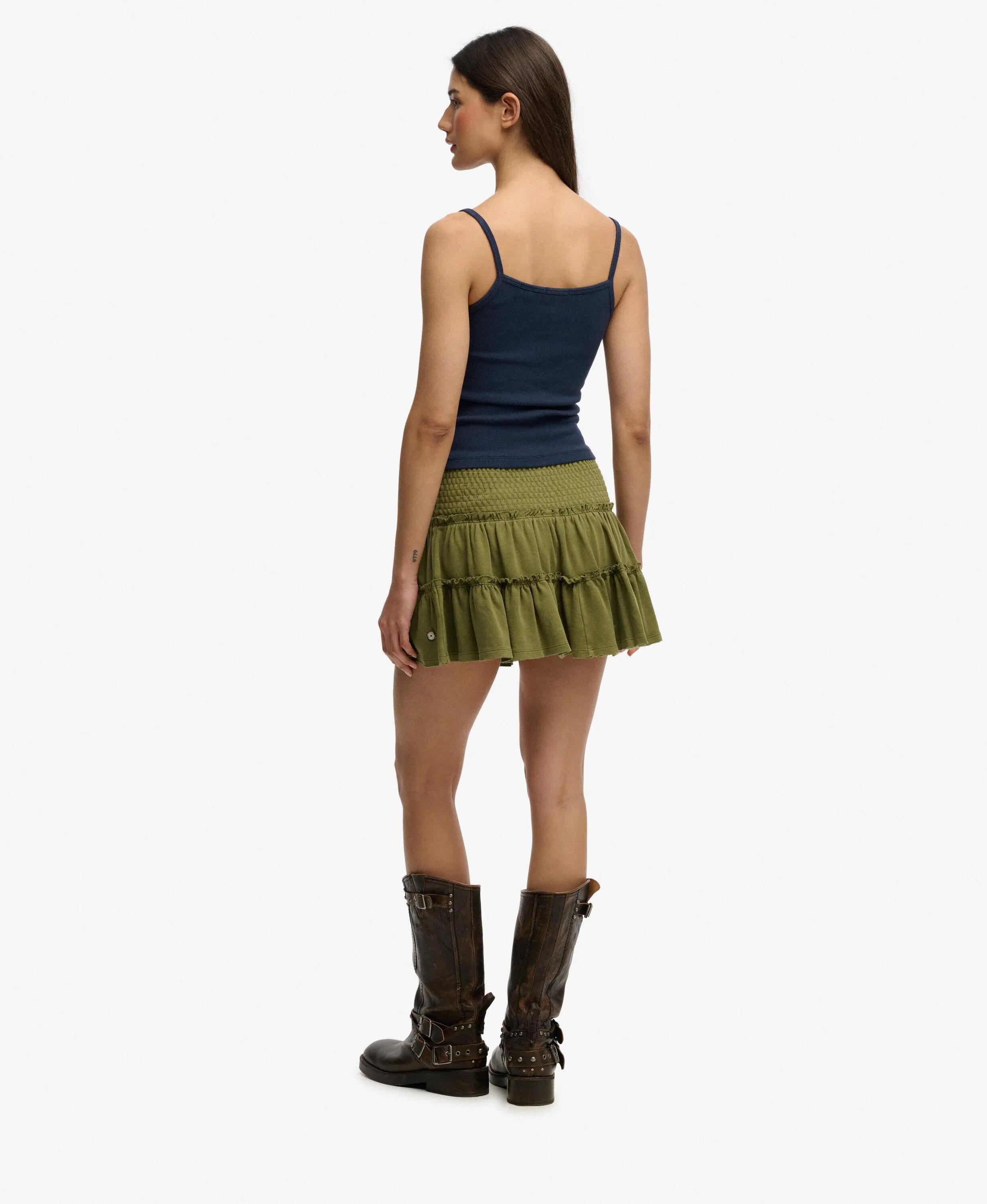 superdry Mini Saia Camadas em Jersey - Cintura Fruncida, 100% Algodão 6/6