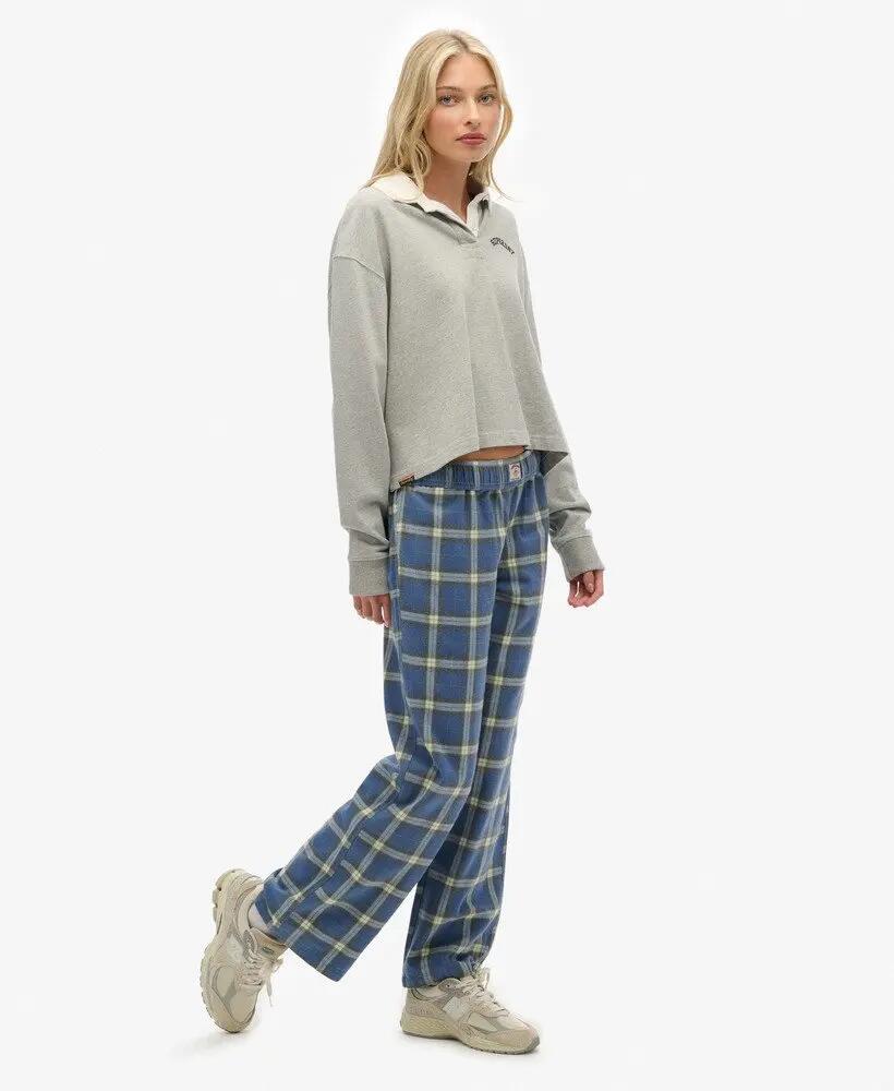 superdry Pantalon Élastique à Carreaux en Coton — Coupe Large 3/6
