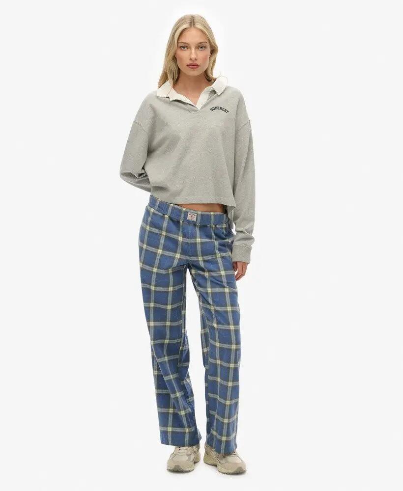 superdry Pantalon Élastique à Carreaux en Coton — Coupe Large 2/6