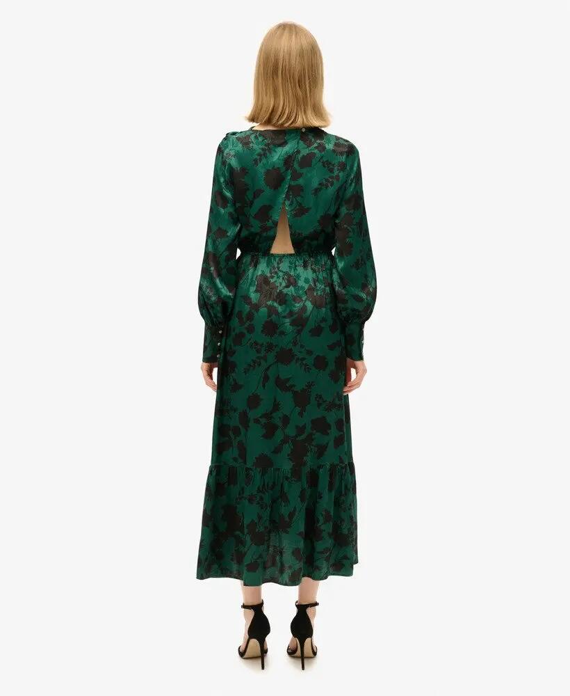 superdry Vestido maxi jacquard com decote drapeado 5/7