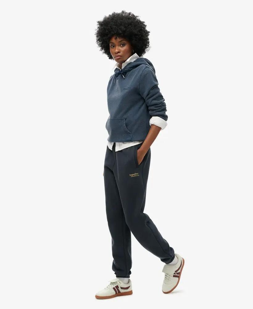 superdry Damskie spodnie dresowe Essential Logo ze ściągaczami Richest Navy 4/7