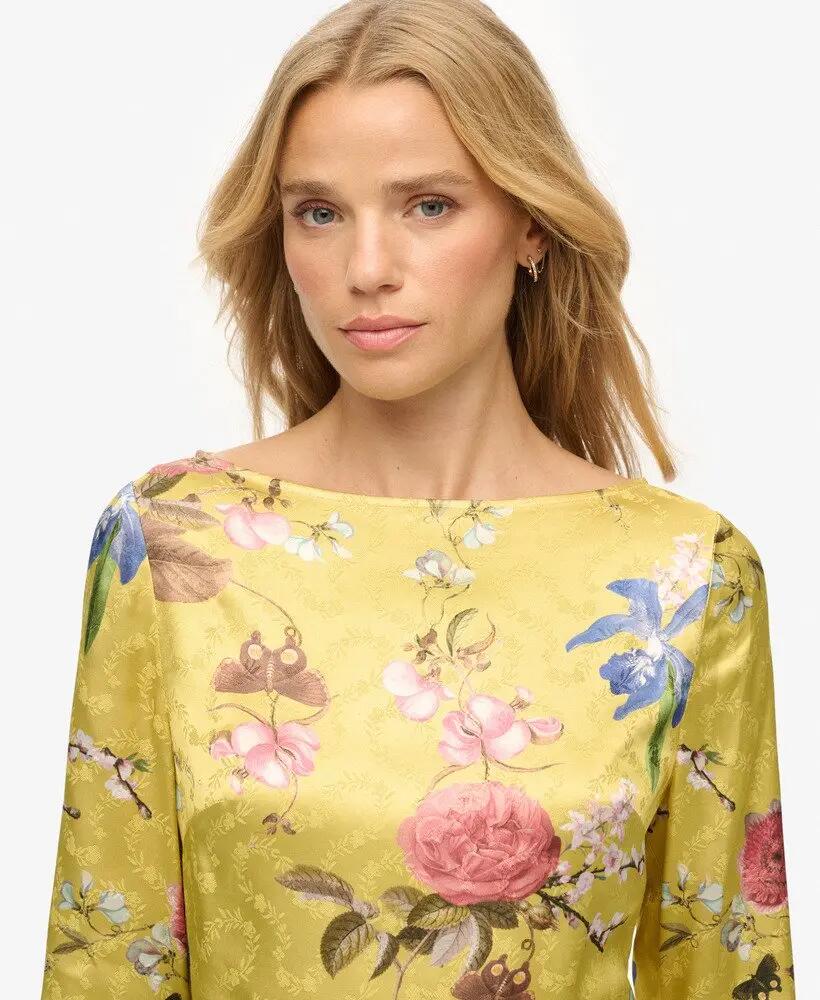 superdry Robe courte à manches évasées en jacquard 4/7