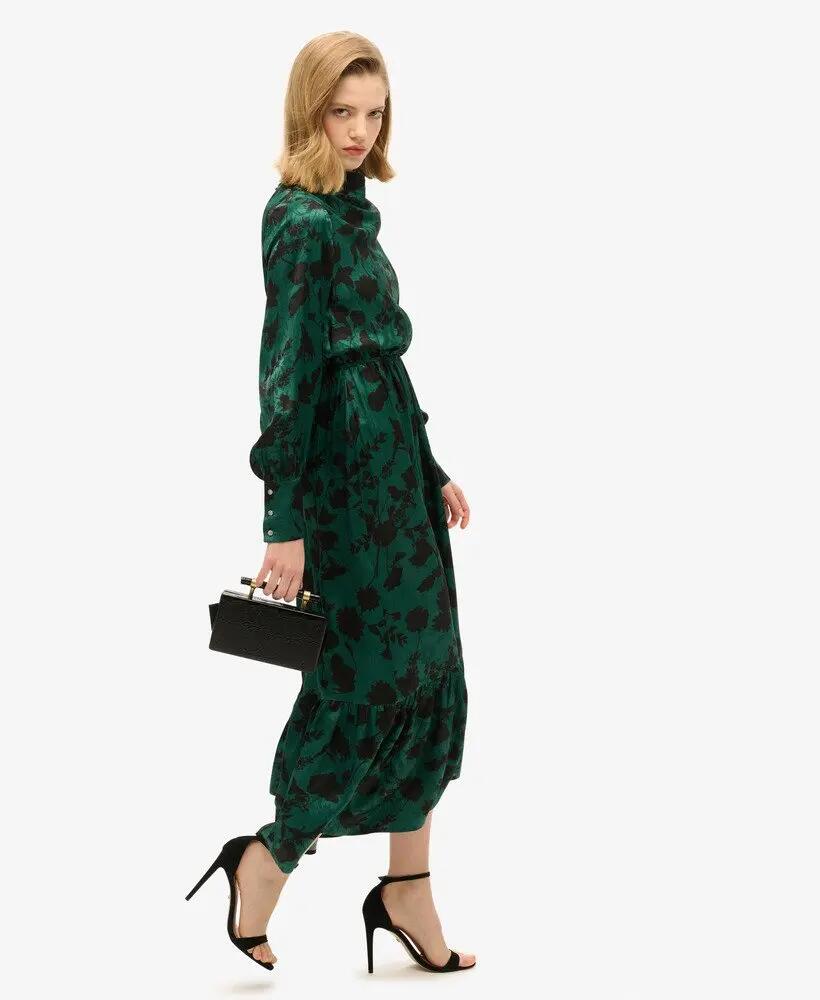 superdry Vestido maxi jacquard com decote drapeado 4/7
