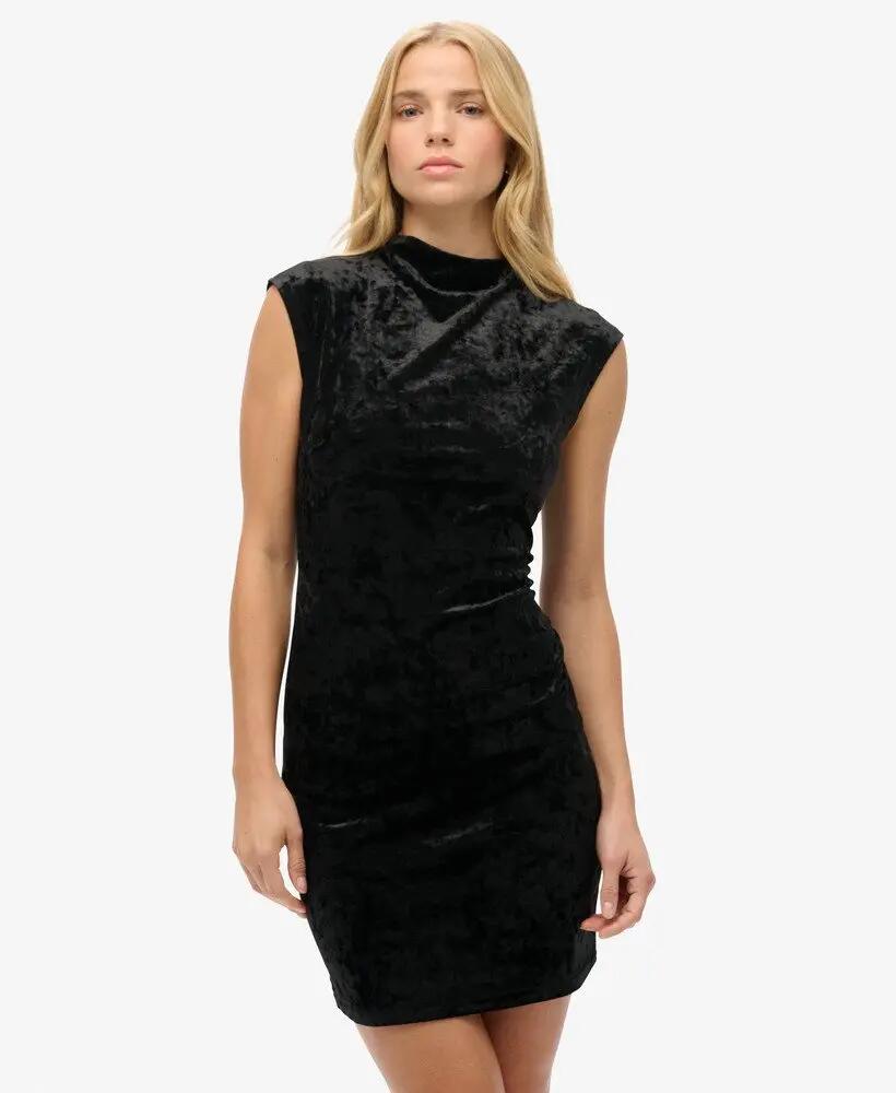 superdry Velvet Bodycon Dress vestido justo em veludo 4/7