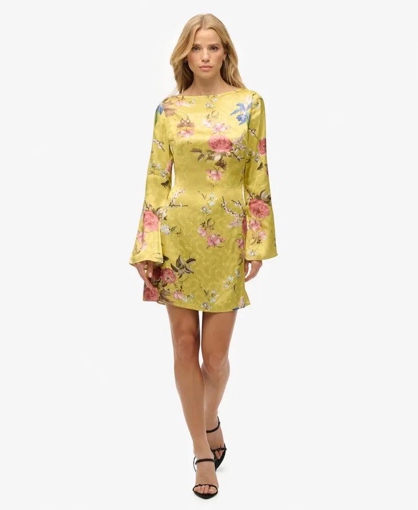superdry Robe courte à manches évasées en jacquard 3/7