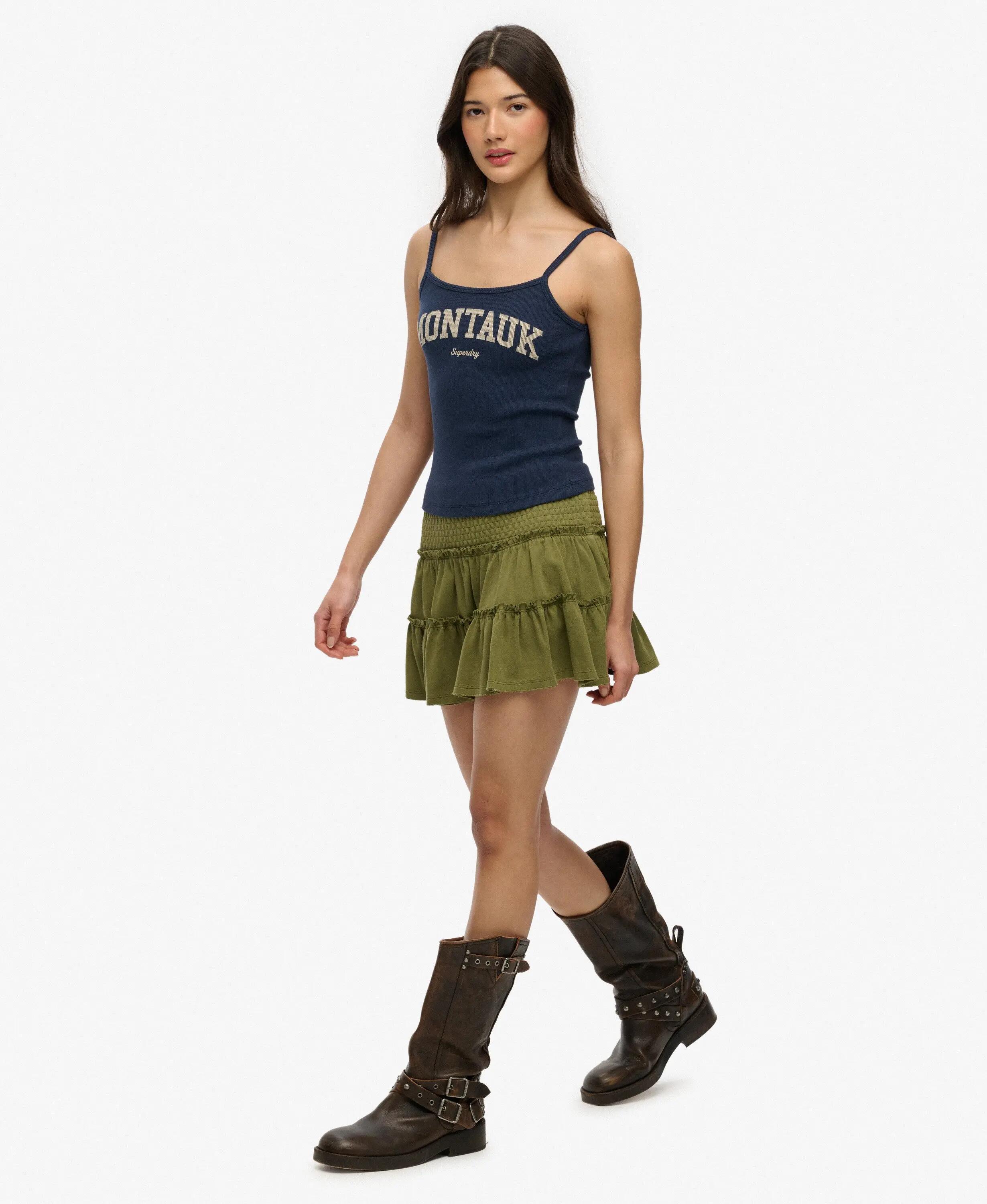 superdry Mini Saia Camadas em Jersey - Cintura Fruncida, 100% Algodão 5/6