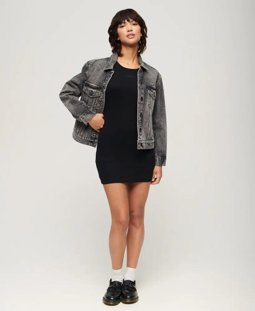 superdry Vestido Racer canelado bordado em algodão biológico 5/7