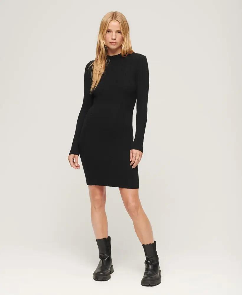 superdry Vestido mini bodycon em malha fina com costas abertas 3/6