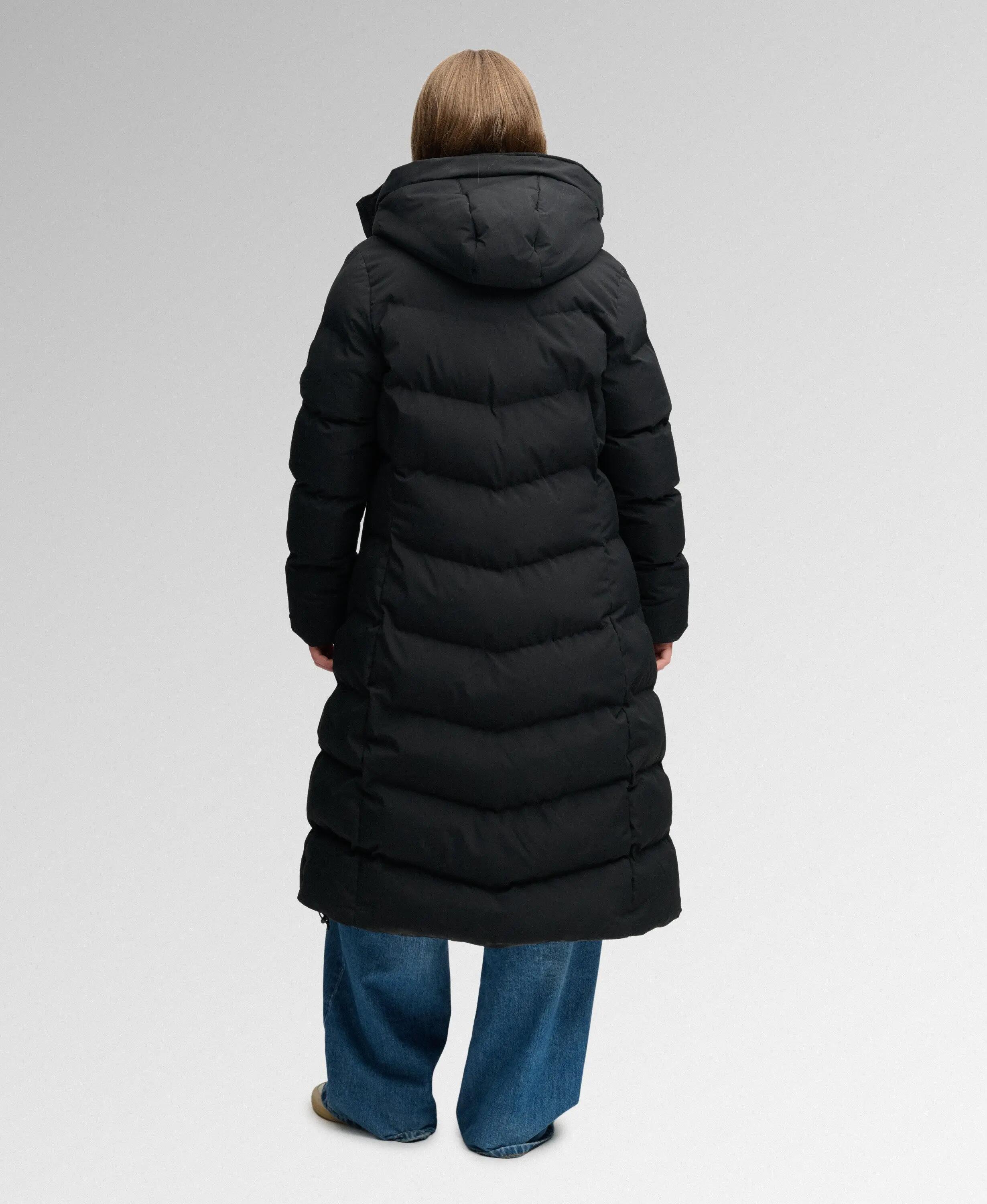 superdry Długi Pikowany Płaszcz City Chevron – Czarny 6/6