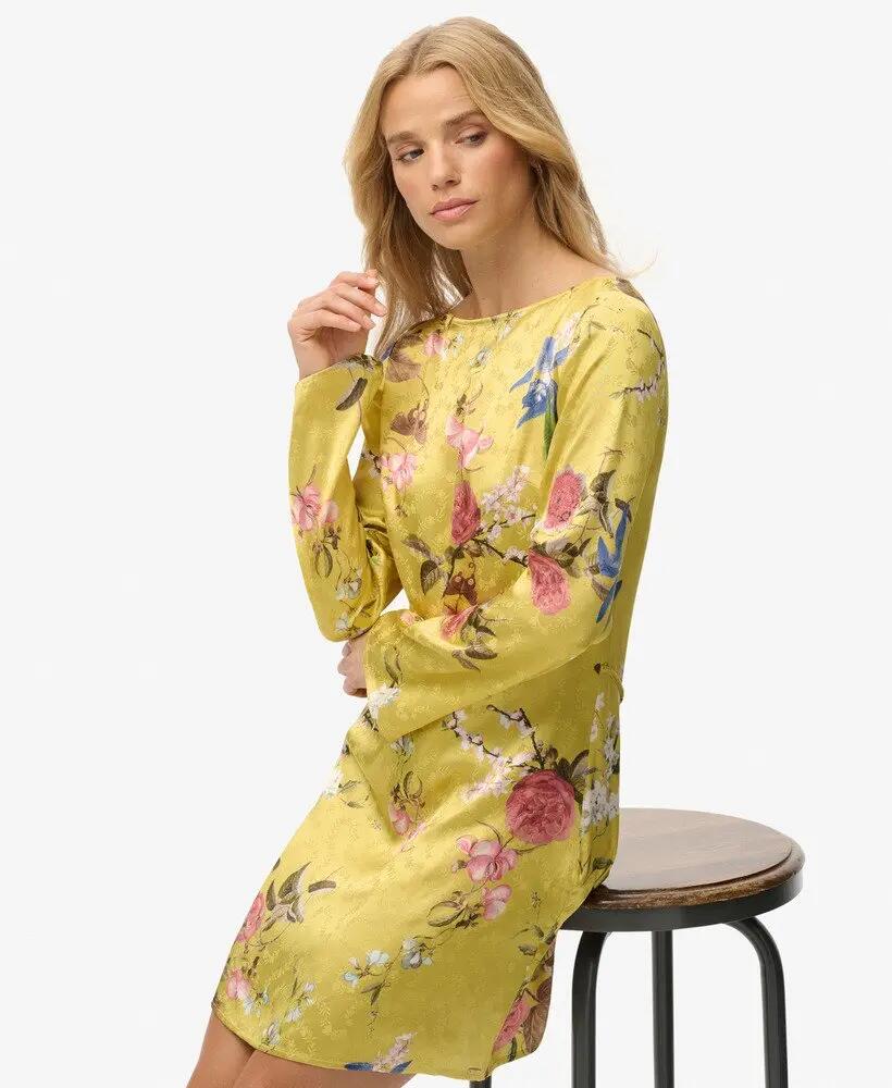 superdry Robe courte à manches évasées en jacquard 2/7