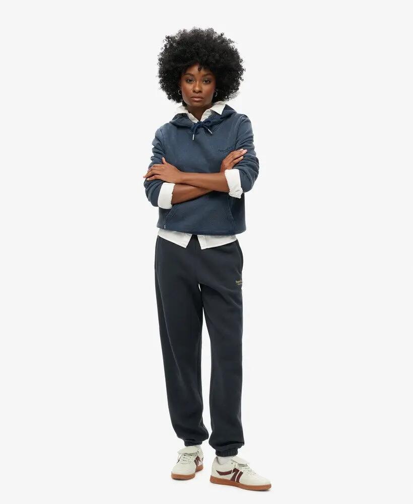 superdry Damskie spodnie dresowe Essential Logo ze ściągaczami Richest Navy 2/7