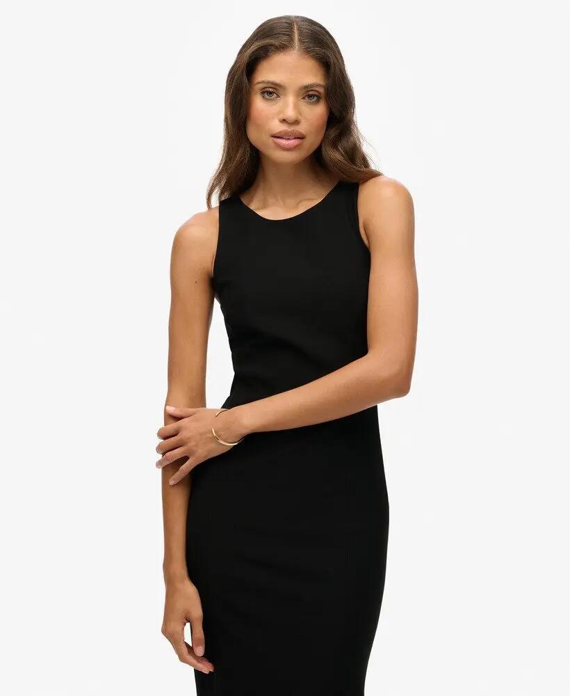 superdry Vestido longo Cut Out Back Maxi Dress preto com recorte nas costas 5/7