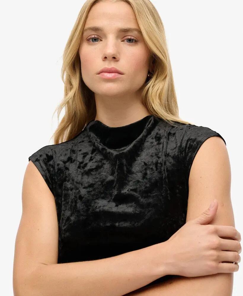 superdry Velvet Bodycon Dress vestido justo em veludo 3/7