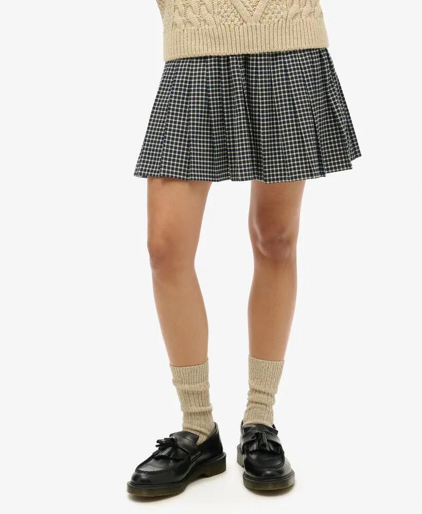 superdry Saia Mini Plissada Vintage aos Quadrados – MICRO CHECK 3/7