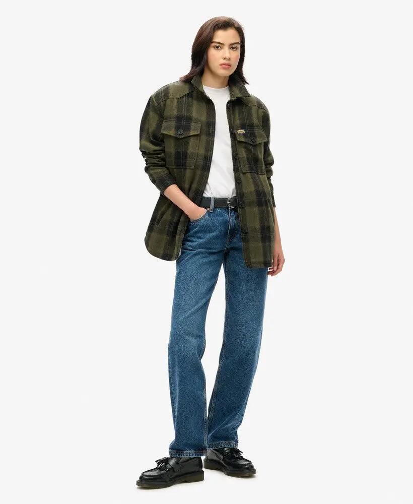 superdry Borg Check Overshirt z podszyciem borg 2/7