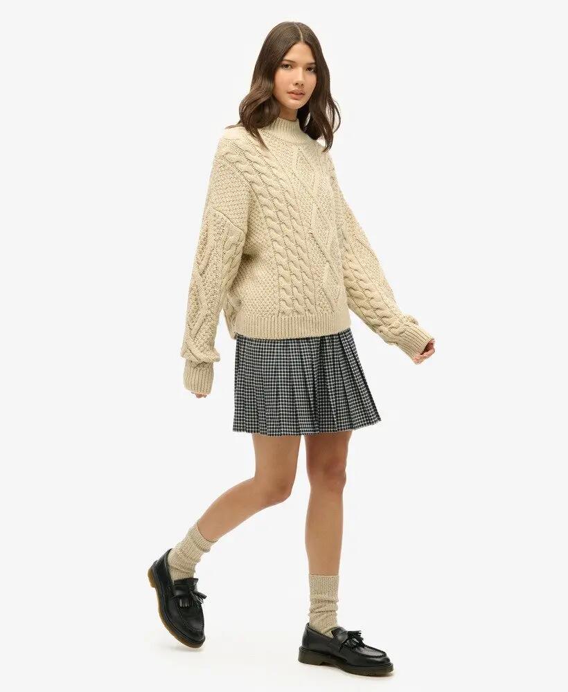 superdry Saia Mini Plissada Vintage aos Quadrados – MICRO CHECK 2/7