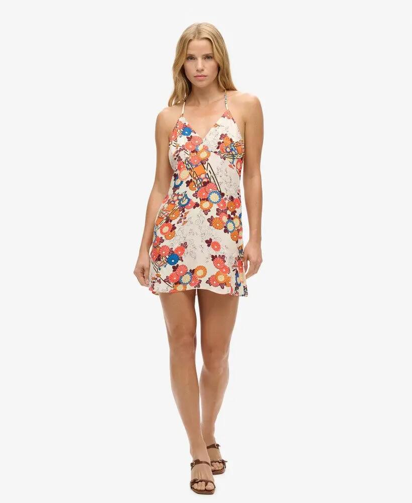 superdry Vestito Mini Slip stampato in viscosa e cupro 2/5