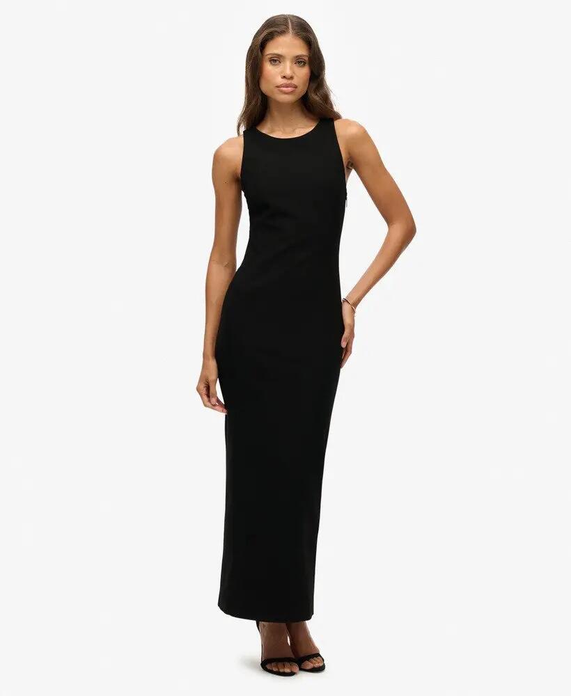 superdry Vestido longo Cut Out Back Maxi Dress preto com recorte nas costas 2/7