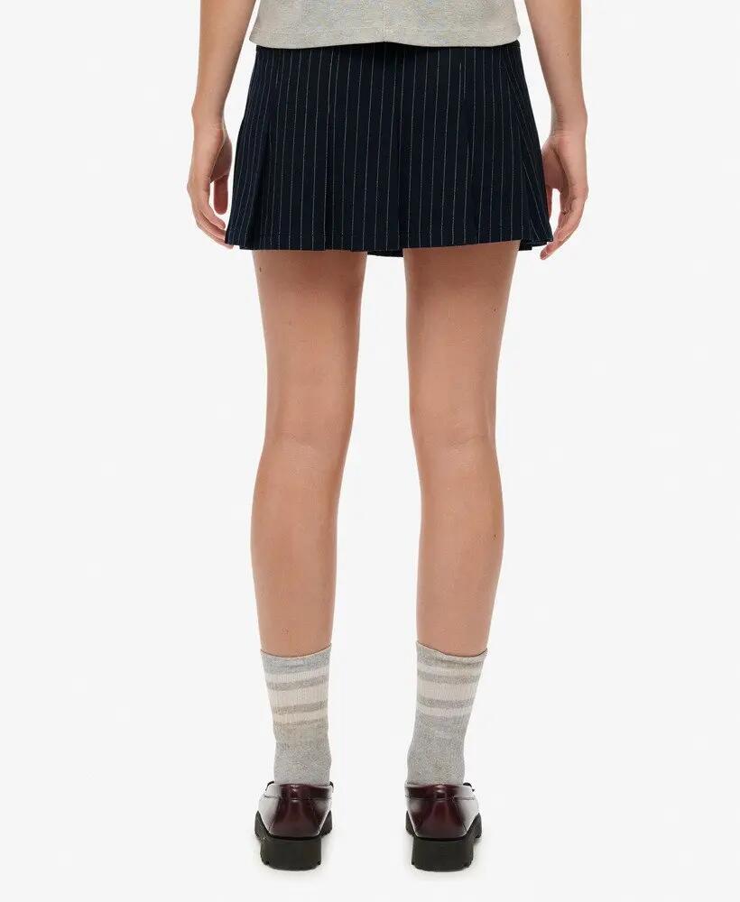superdry Pinstripe geplooide minirok – NAVY PINSTRIPE 4/7