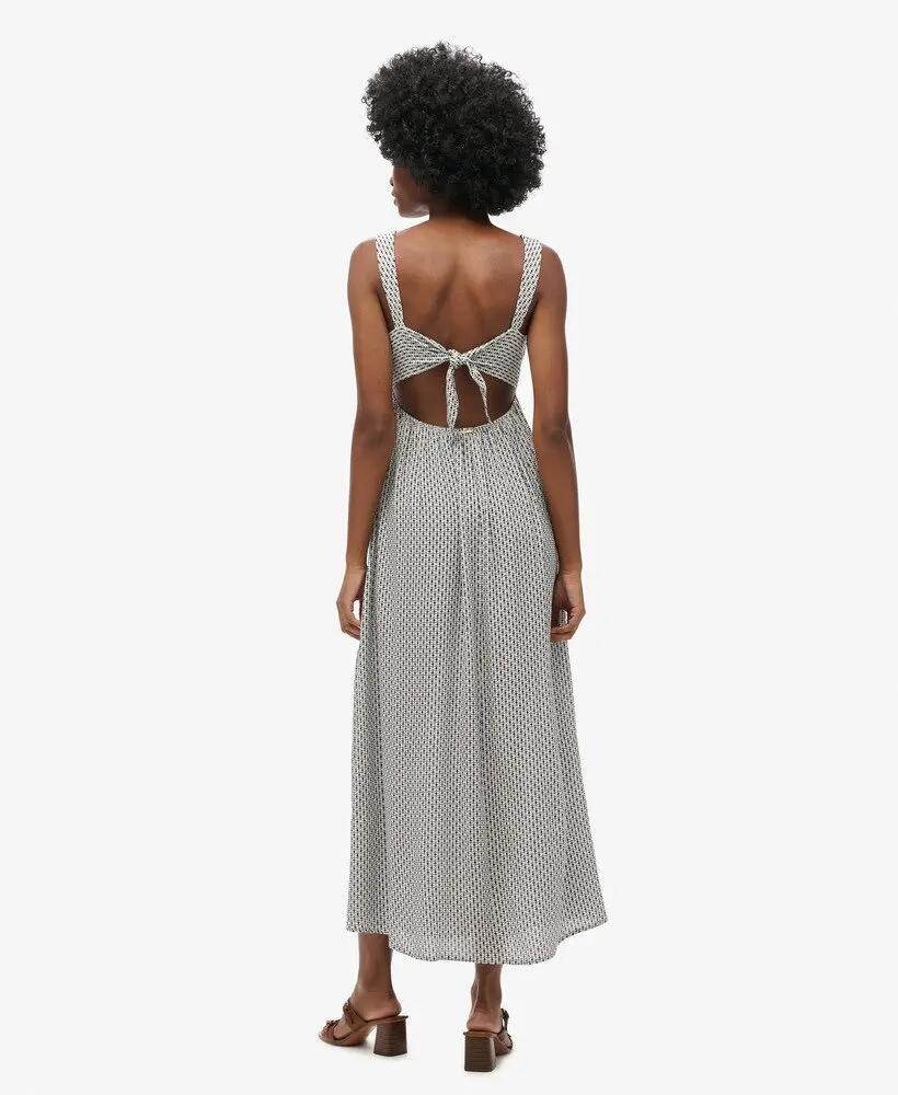 superdry Vestido Maxi Tie Back em viscose MONO CROSS GEO 2/6