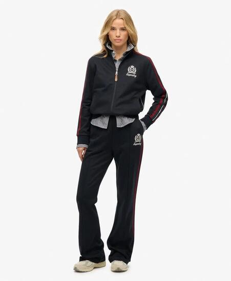 superdry Country Club Track Pants – Straight Fit met contrasterende strepen –