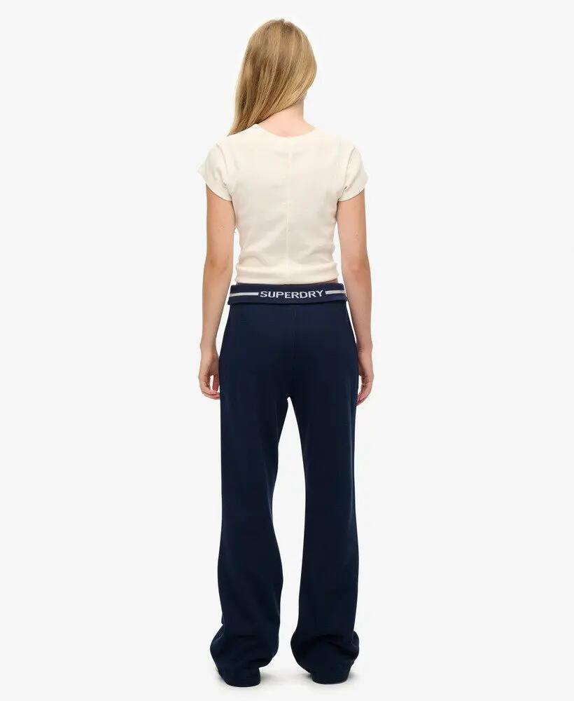 superdry Calças jogger flare low rise Athletic Essentials em algodão e 6/7