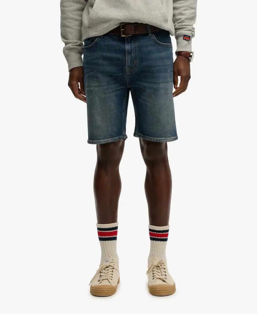 superdry Vintage Straight Shorts in denim Yokohama Dark Blue 3/7