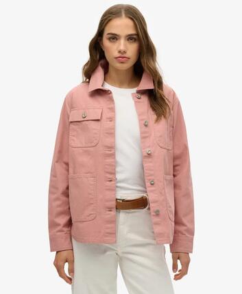 superdry Chore Jacket Damenjacke aus 100% Baumwolle OFF WHITE