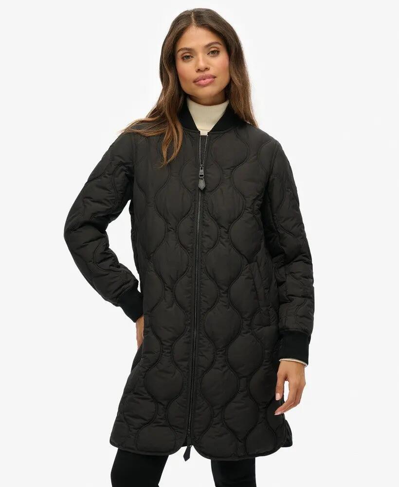 superdry Casaco longo acolchoado interior — Preto 5/7