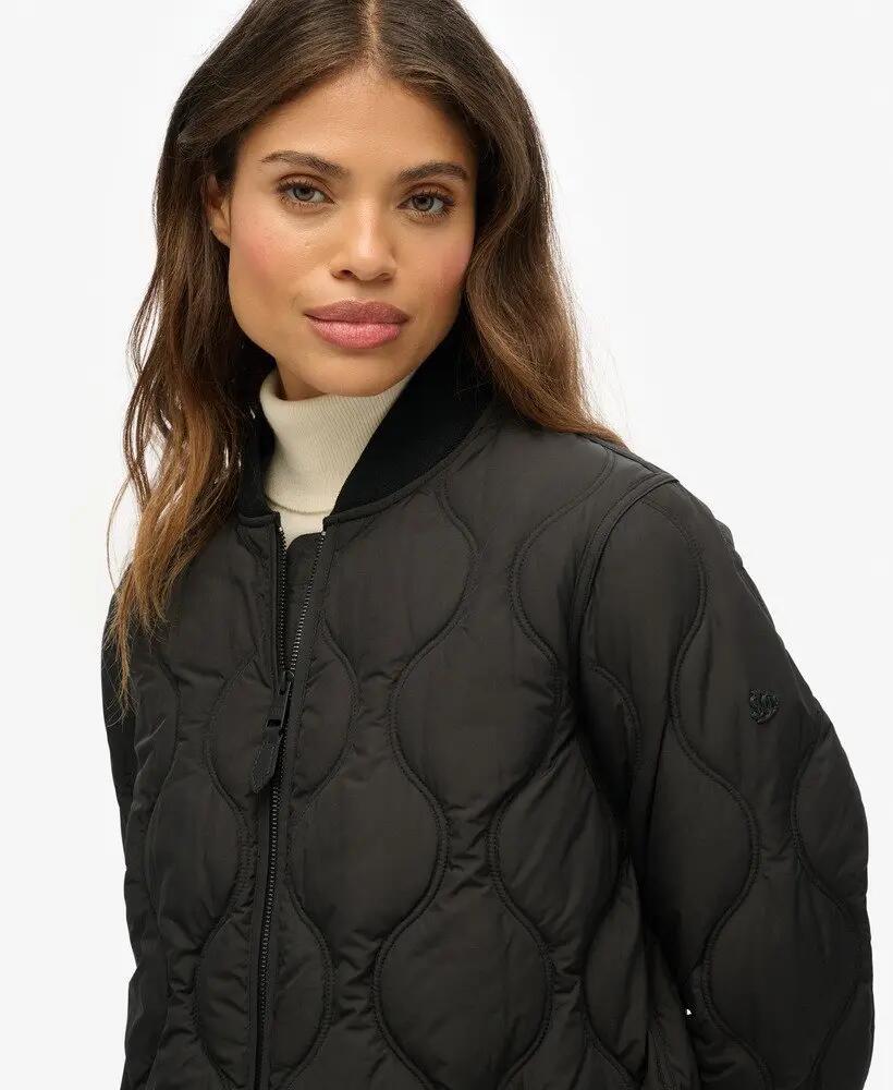superdry Casaco longo acolchoado interior — Preto 4/7