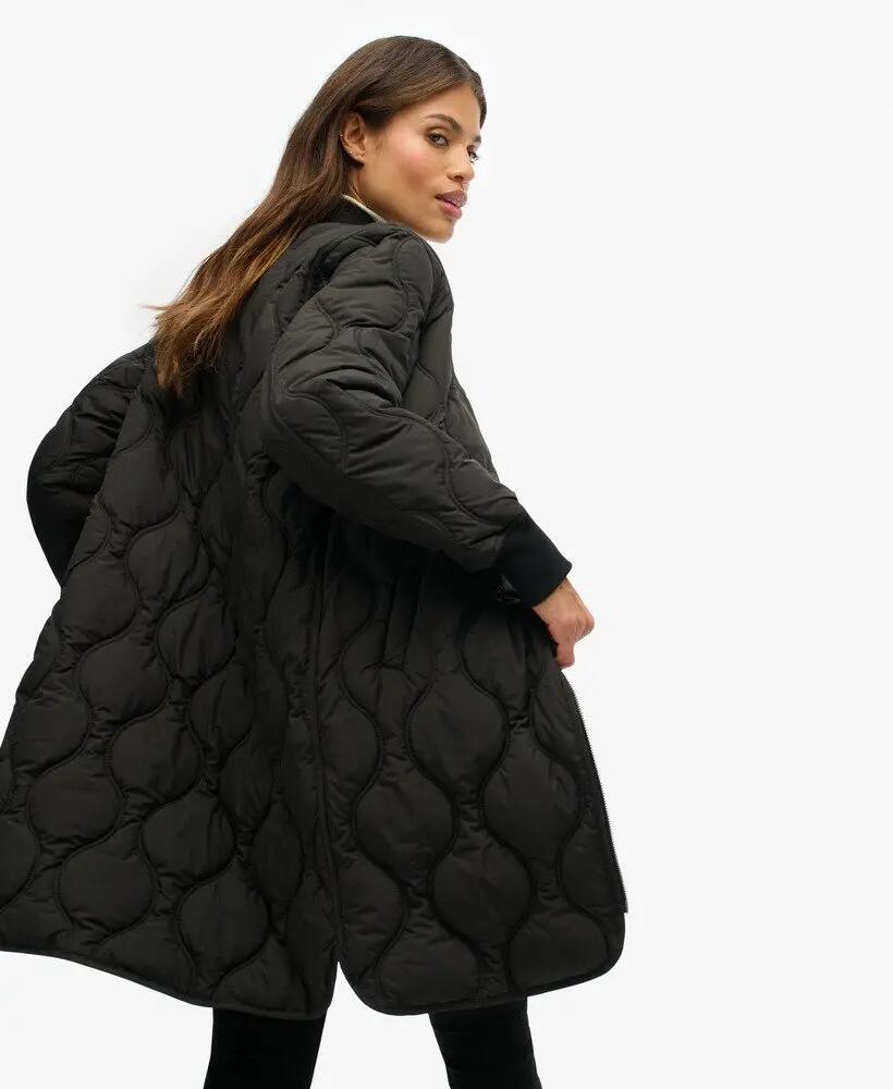 superdry Casaco longo acolchoado interior — Preto 2/7
