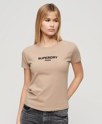 Superdry sport luxe logo aangesloten cropped t-shirt