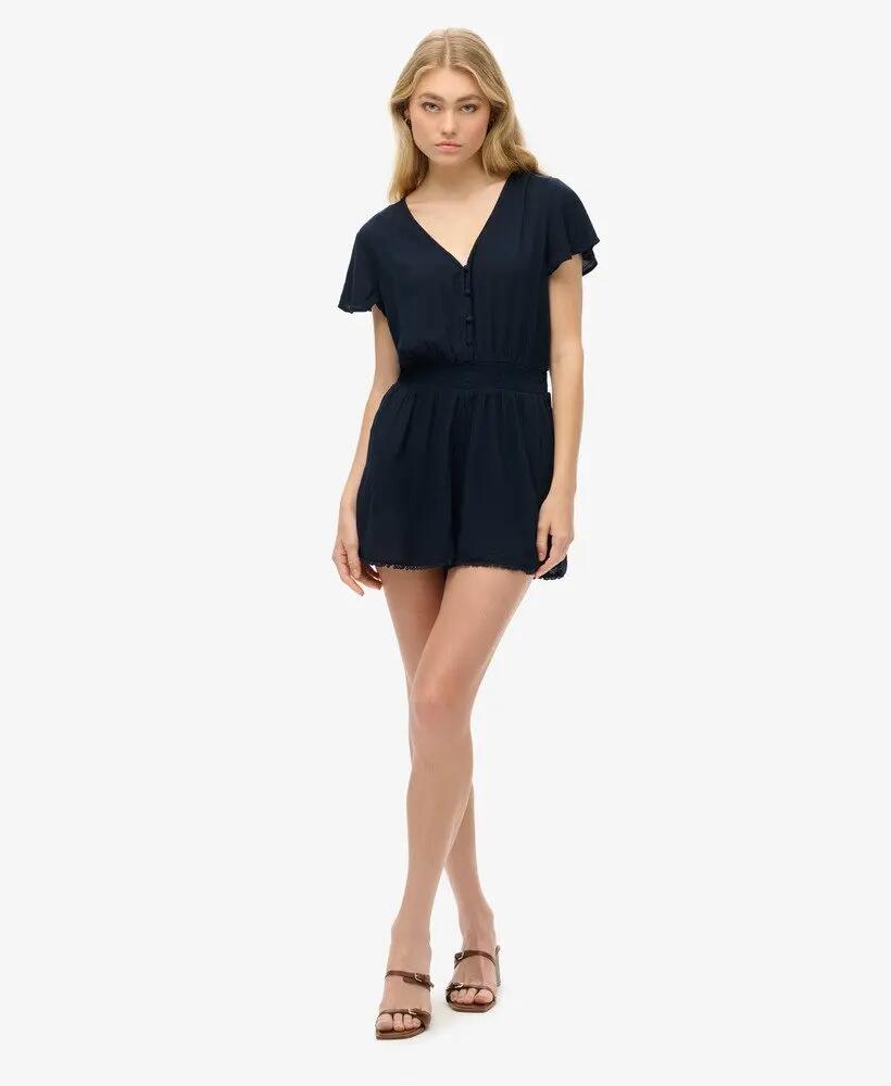 superdry Tuta corta Beach maniche corte in viscosa leggera – ECLIPSE NAVY 2/7
