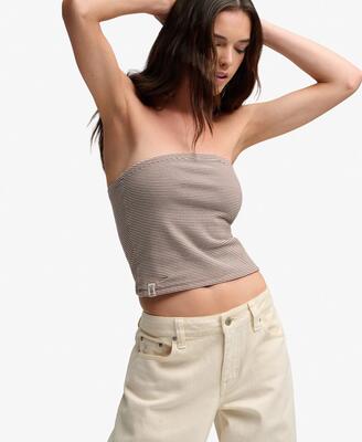 Superdry bandeau-top in jersey met streep – slim fit