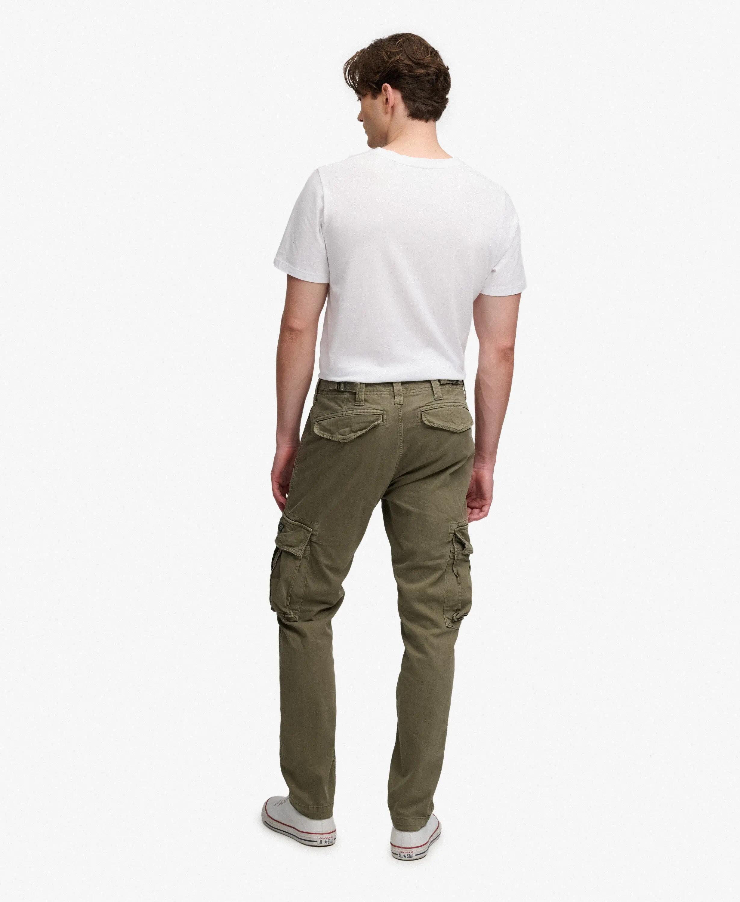 superdry Core Cargo Pants — bojówki z bawełną i elastanem – Moss Khaki 5/6