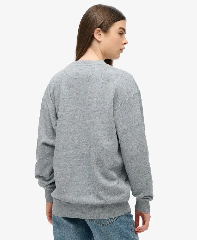 superdry Essential Logo Overdyed Sweater van biologisch katoen - Blue Fog 4/6