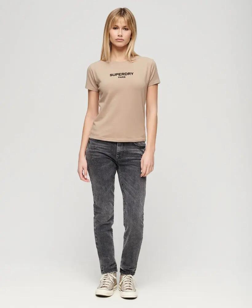superdry Sport Luxe Logo tailliertes Cropped T-Shirt 5/7