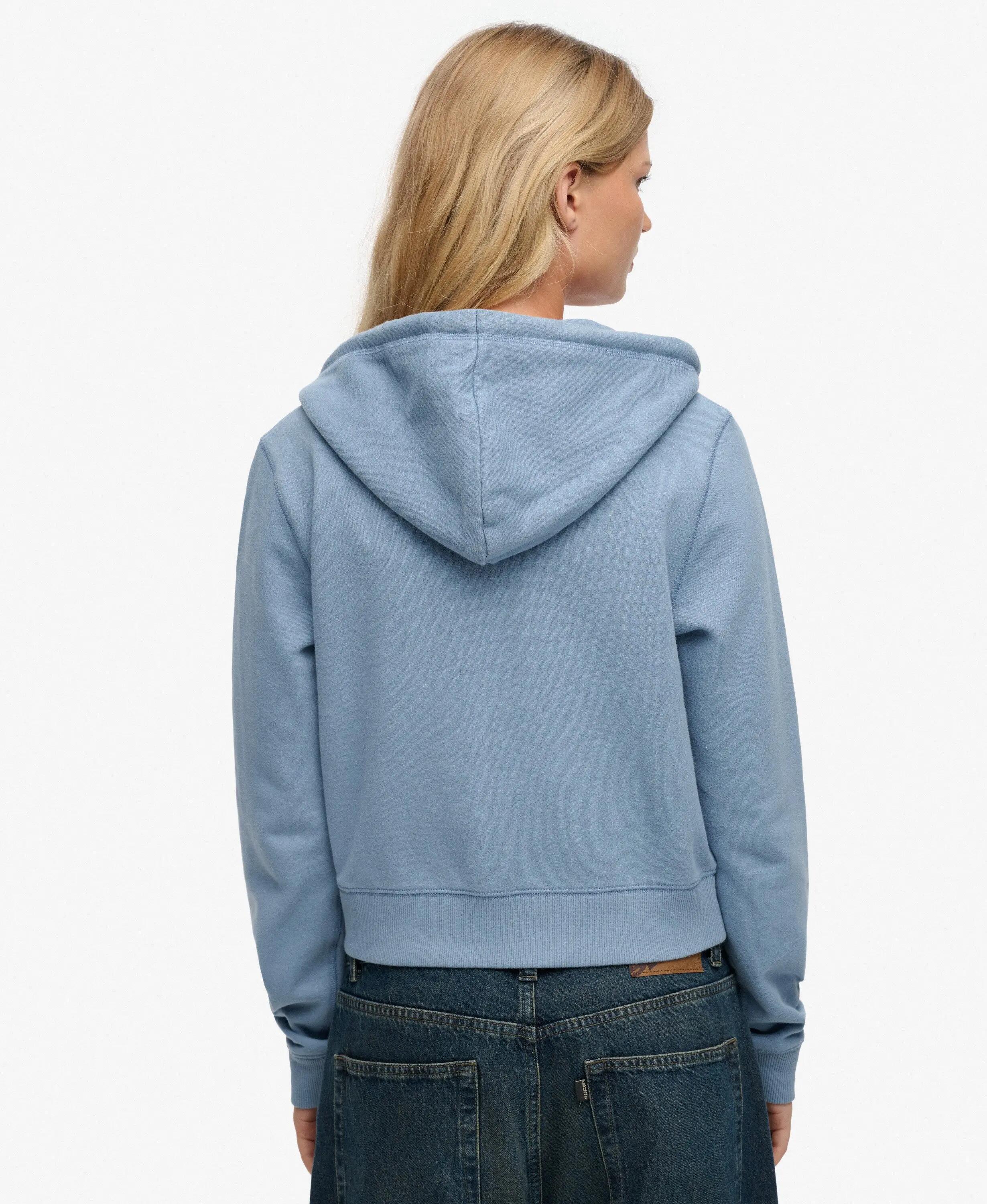 superdry Felpa corta con zip Essential Logo in 100% cotone 5/5
