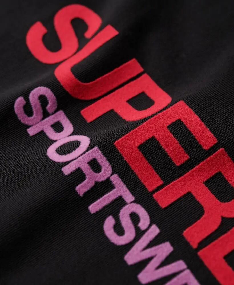 superdry Sportswear Logo Slim T-Shirt aus 100% Baumwolle – Schwarz 5/7