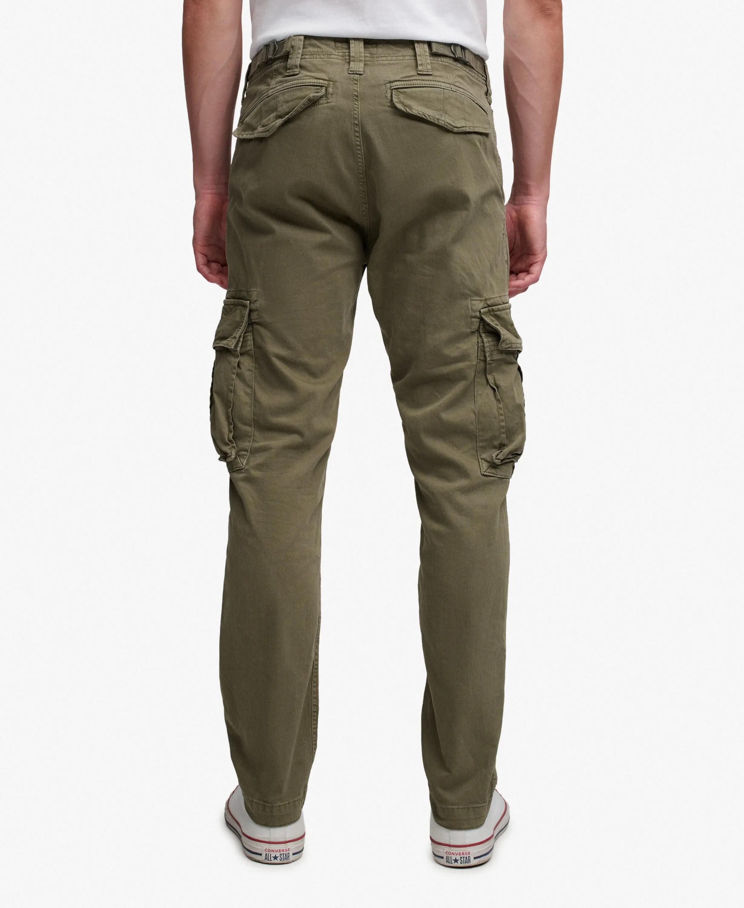 superdry Core Cargo Pants — bojówki z bawełną i elastanem – Moss Khaki 4/6