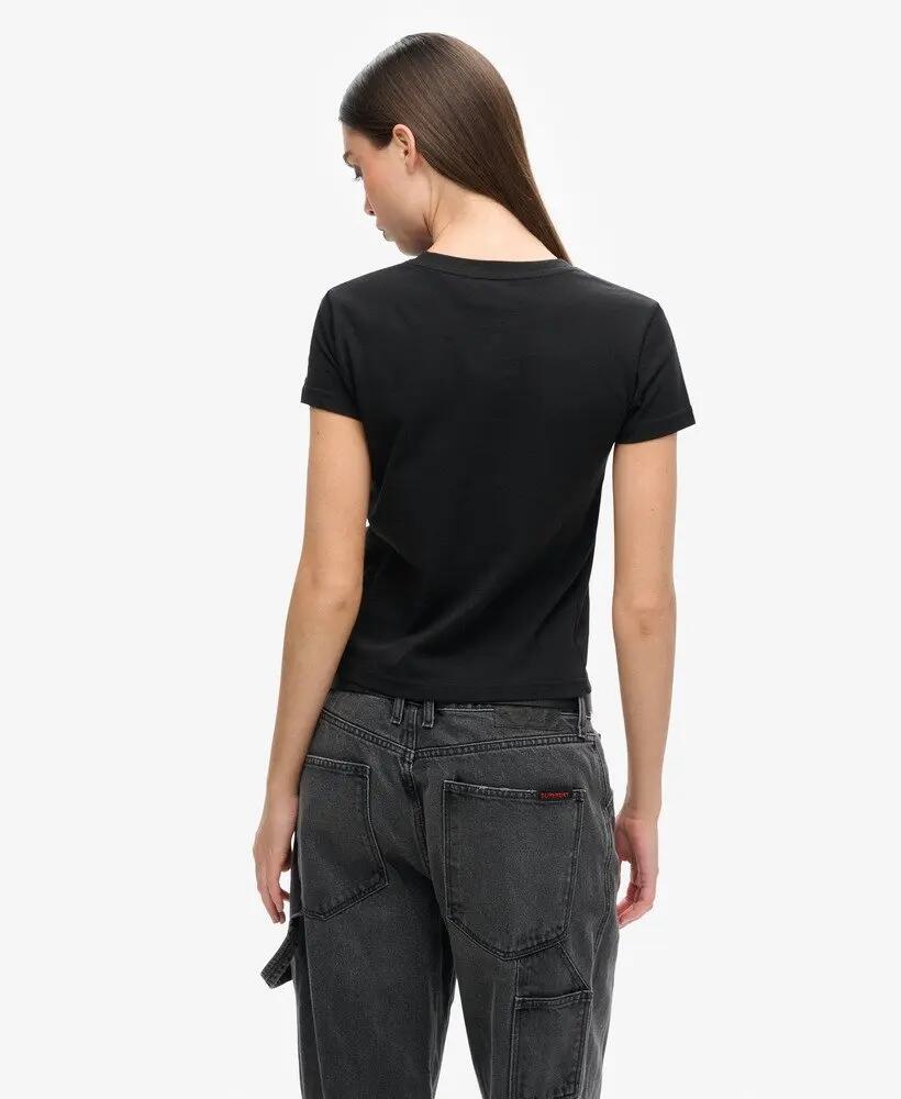 superdry Sportswear Logo Slim T-Shirt aus 100% Baumwolle – Schwarz 4/7
