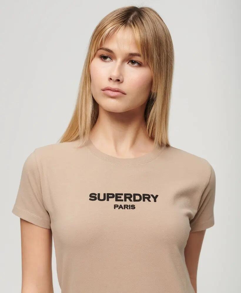 superdry Sport Luxe Logo tailliertes Cropped T-Shirt 2/7