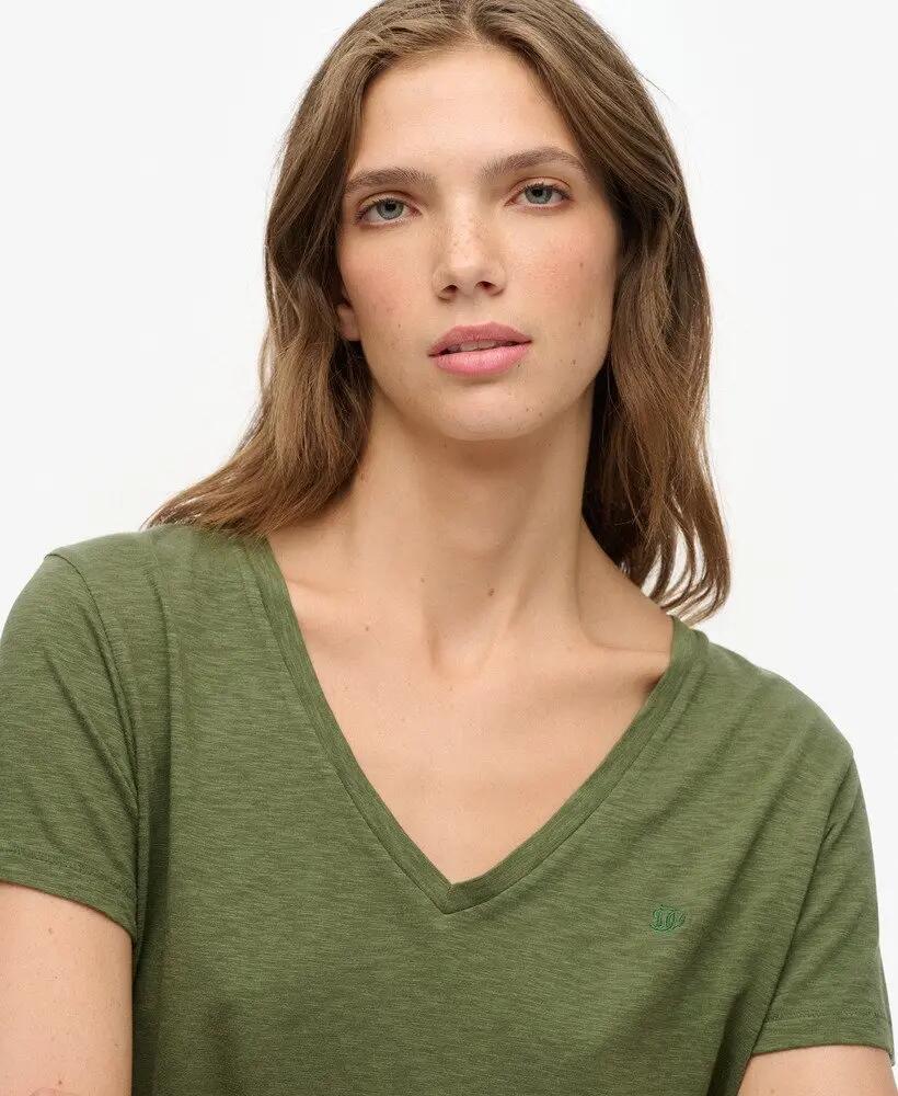 superdry T-shirt Studios Slub bordada em algodão e lyocell – Four Leaf Clover 4/5