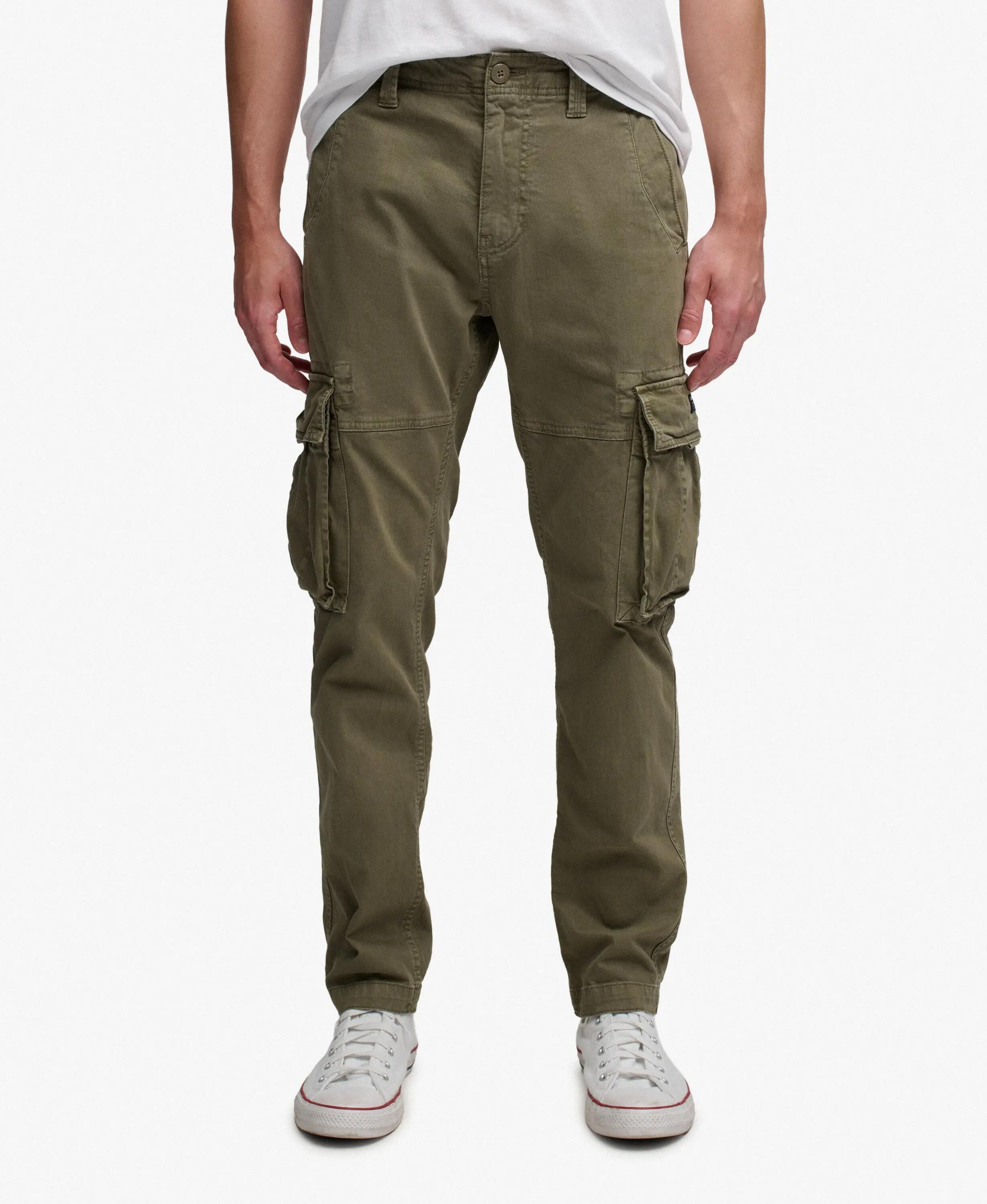 superdry Core Cargo Pants — bojówki z bawełną i elastanem – Moss Khaki 3/6