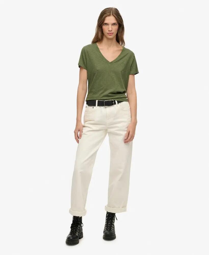 superdry T-shirt Studios Slub bordada em algodão e lyocell – Four Leaf Clover 3/5