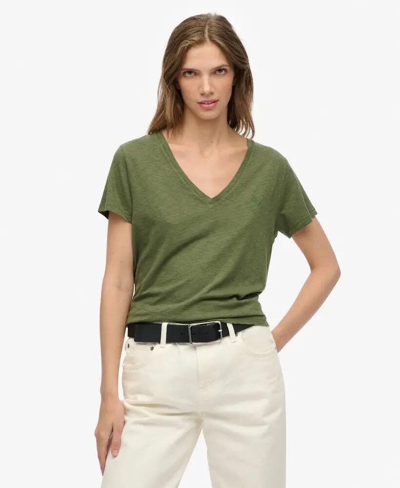 superdry T-shirt Studios Slub bordada em algodão e lyocell – Four Leaf Clover 2/5