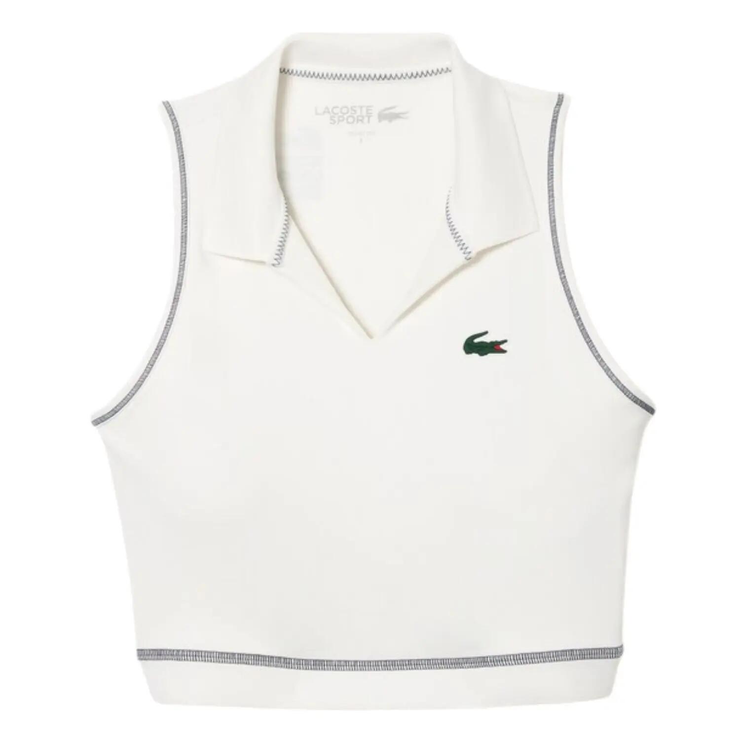 Débardeur ajusté sans manches Lacoste Sport Blanc 2/7
